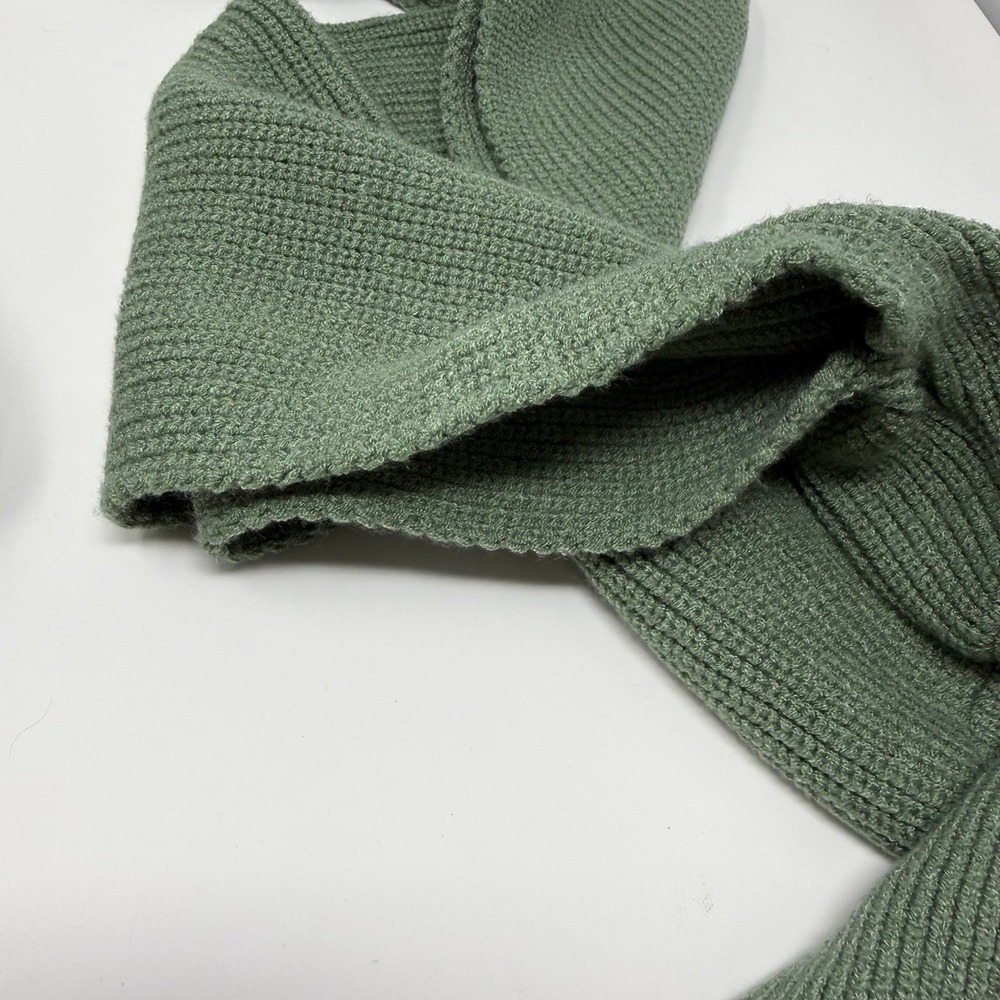 Freya Harper London Green Ribbed Knit Scarf With Sleeves Multifunctional Wrap OS - Picture 5 of 5
